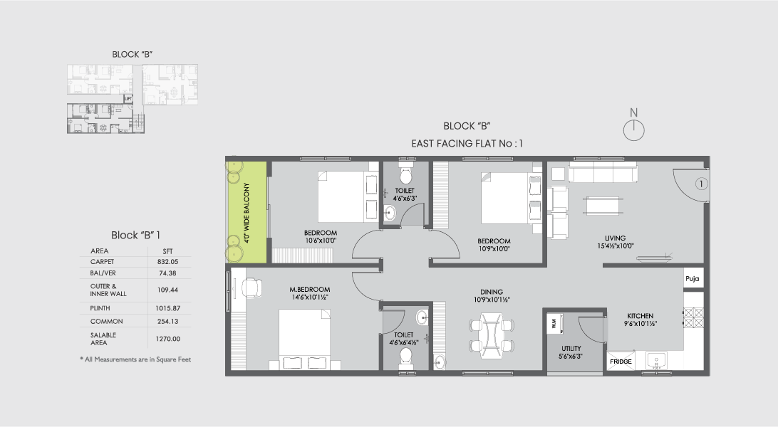 Block B East Facing Flat No. 1